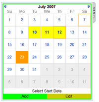 Calendar in insert mode